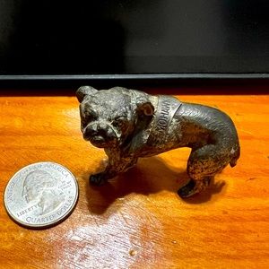 Vintage Miniature Metal Bulldog Collectible Figurine Mohawk Trail